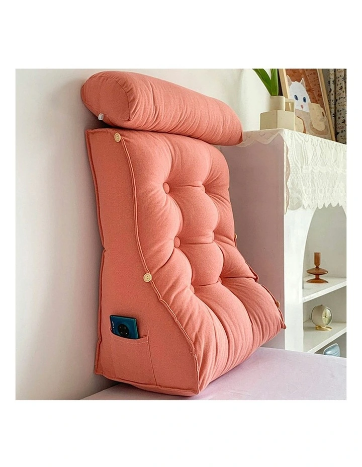 Triangular Wedge Lumbar Pillow 2X 60cm in Peach image 6
