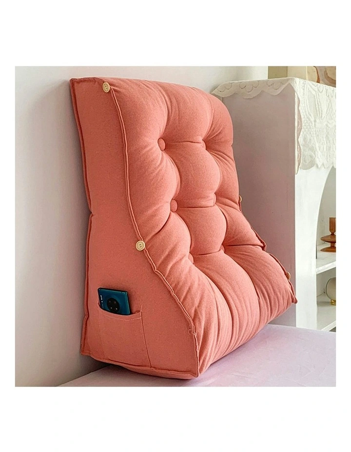 Triangular Wedge Lumbar Pillow 2X 60cm in Peach image 7
