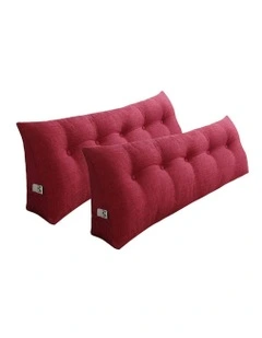 Triangular Wedge Bed Pillow 2X 100cm in Rose Red