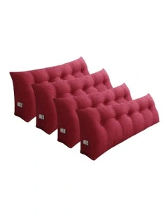 Triangular Wedge Bed Pillow in 4X 100cm Rose Red