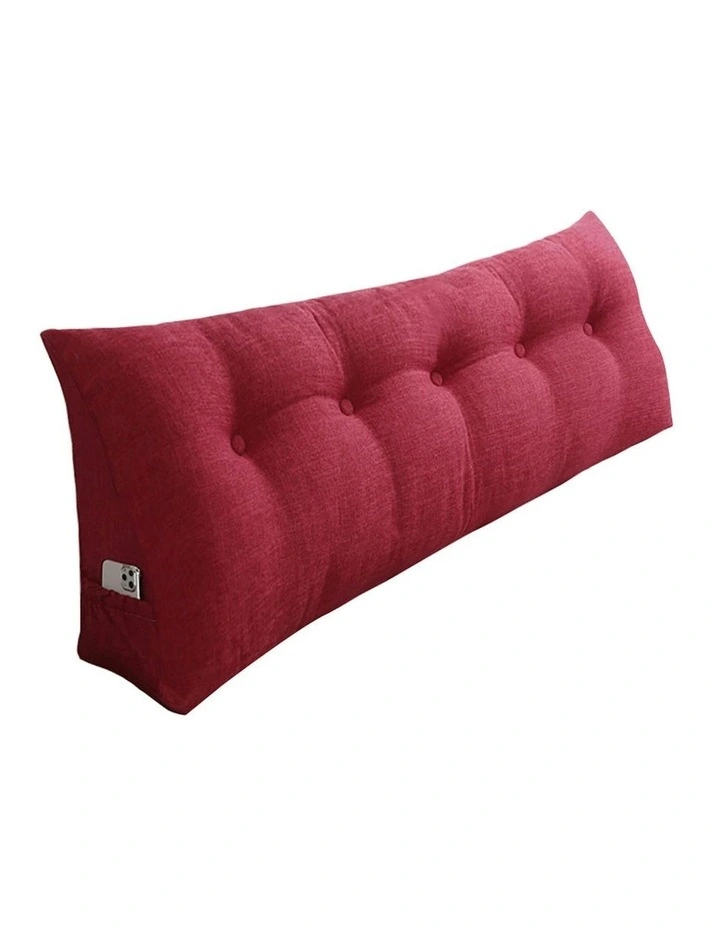 Triangular Wedge Bed Pillow 120cm in Rose Red image 1