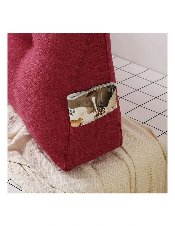 Triangular Wedge Headboard Pillow x4 150cm in RoseRed image 7