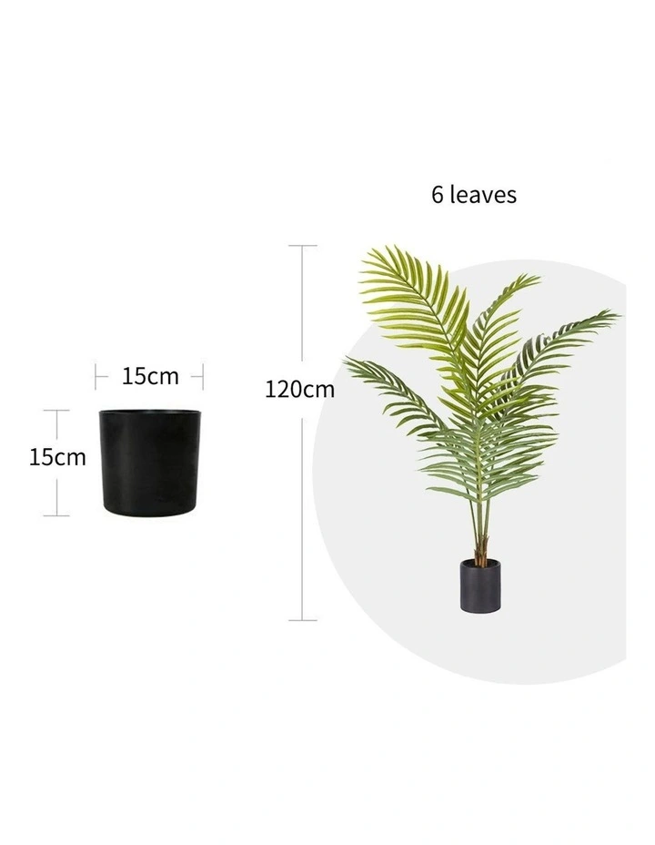 Artificial Indoor Rogue Areca Palm Tree 4X 120cm in Green image 2