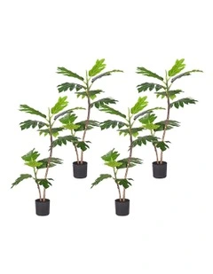 Philodendron Artificial Plant 4x 90cm in Green