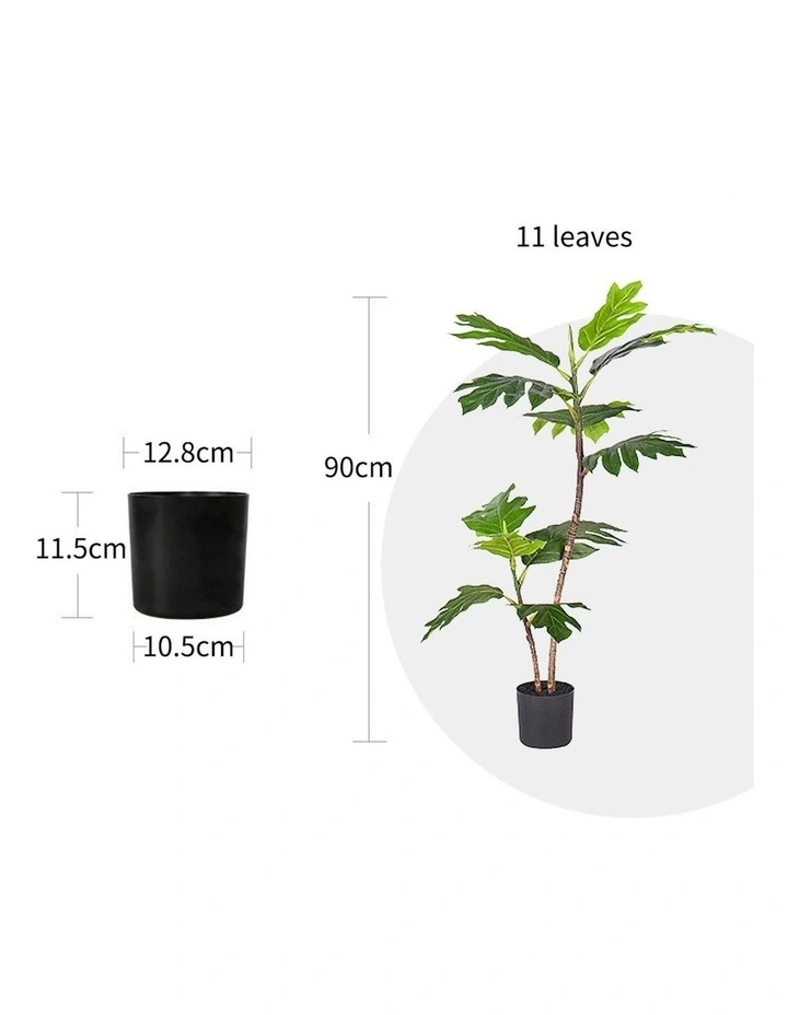Philodendron Artificial Plant 4x 90cm in Green image 2
