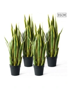 4X Artificial Indoor Edge Tiger Piran Fake Decoration Tree in Green