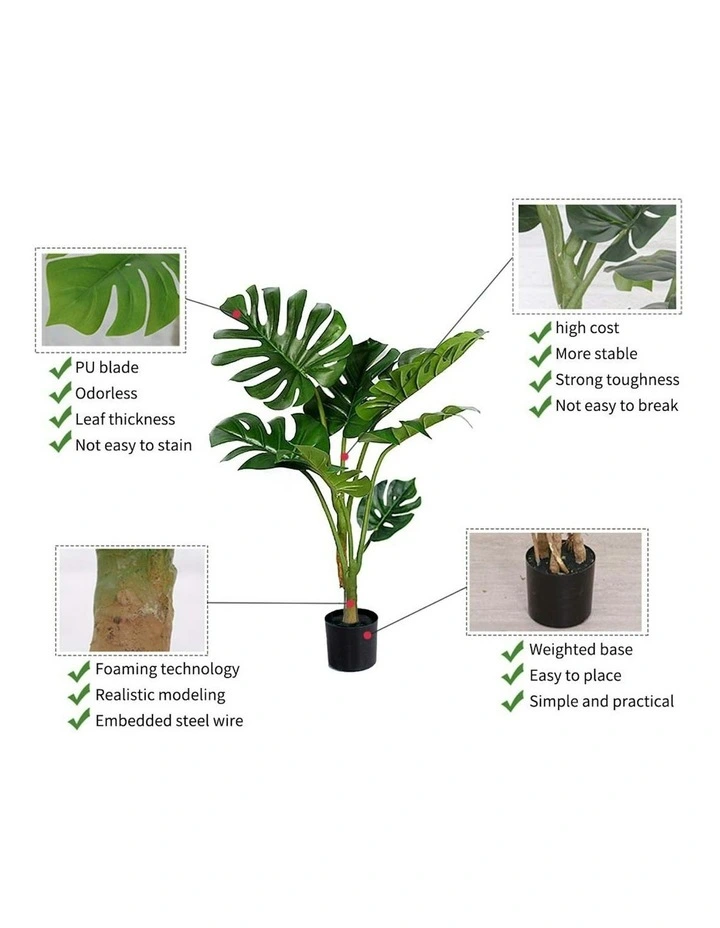 2X Artificial Indoor Turtle Back Fake Decoration Tree in Green image 7