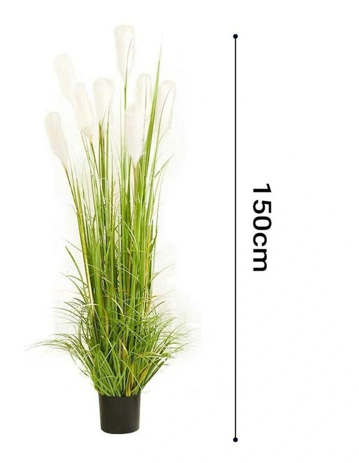 Wheat Plume Grass Artificial Plant 2X 150cm in Green image 2