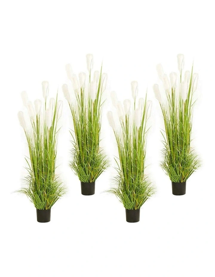 4X Nearly Natural Plume Grass Artificial Plant in Green image 1