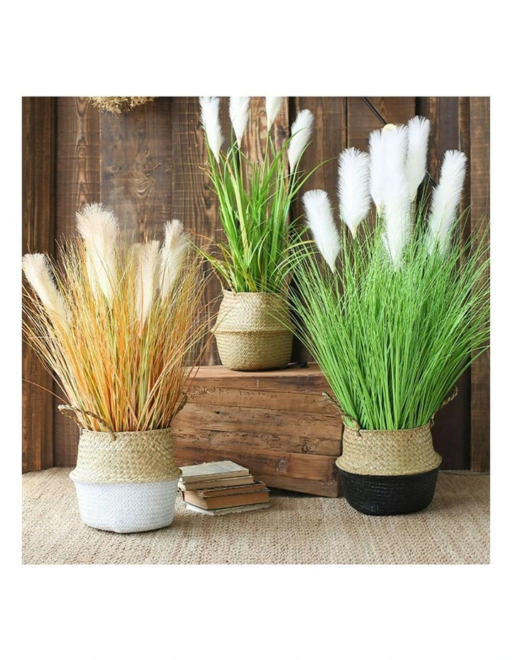2X Artificial Indoor Potted Reed Bulrush Grass Tree Fake Plant in Green image 5