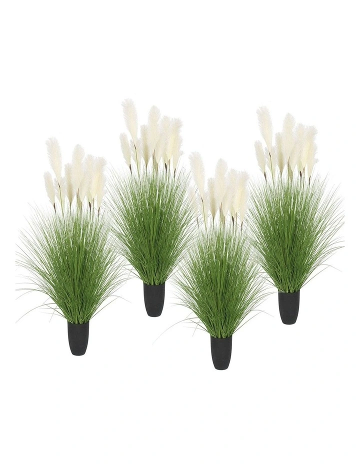 4X Artificial Indoor Potted Reed Bulrush Grass Tree Fake Plant in Green image 1