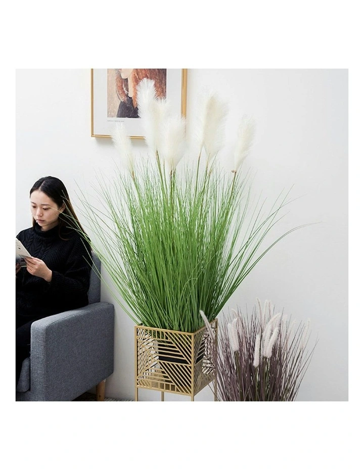 4X Artificial Indoor Potted Reed Bulrush Grass Tree Fake Plant in Green image 2