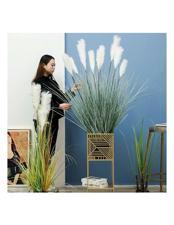 4X Artificial Indoor Potted Reed Bulrush Grass Tree Fake Plant in Green image 4