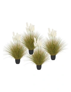 Artificial Indoor Potted Reed Bulrush Grass Tree Fake Plant in Green