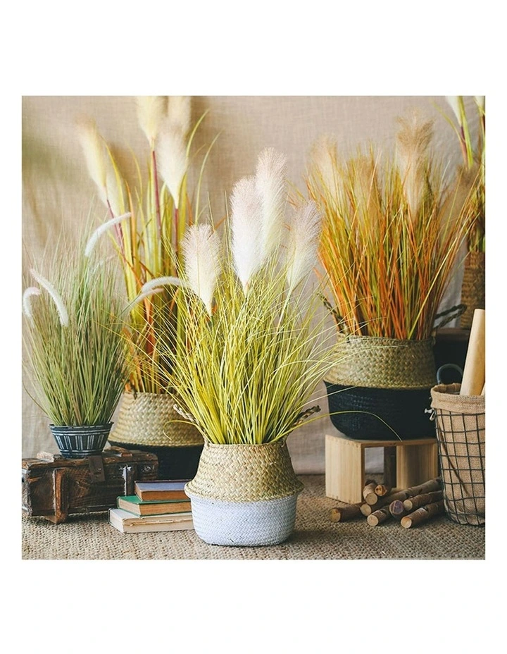 Artificial Indoor Potted Reed Bulrush Grass Tree Fake Plant in Green image 3