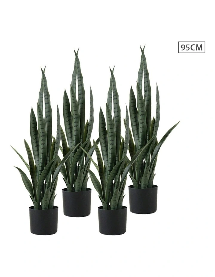 Snake Sansevieria Snake Artificial Plant 4X 95cm in Green image 3