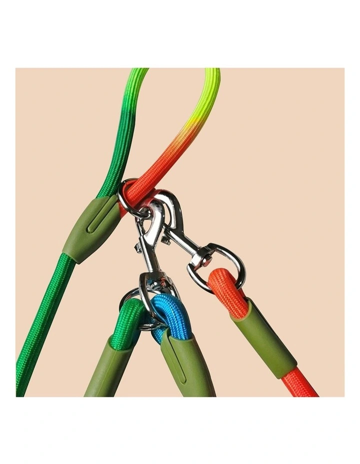 Multifunction Rope Pet Double Ended Leash 220cm x2 in Rainbow image 6