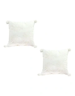 Soft Plush Throw Pillow 45cm x2 in White