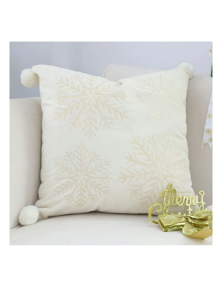 Soft Plush Throw Pillow 45cm x2 in White image 2