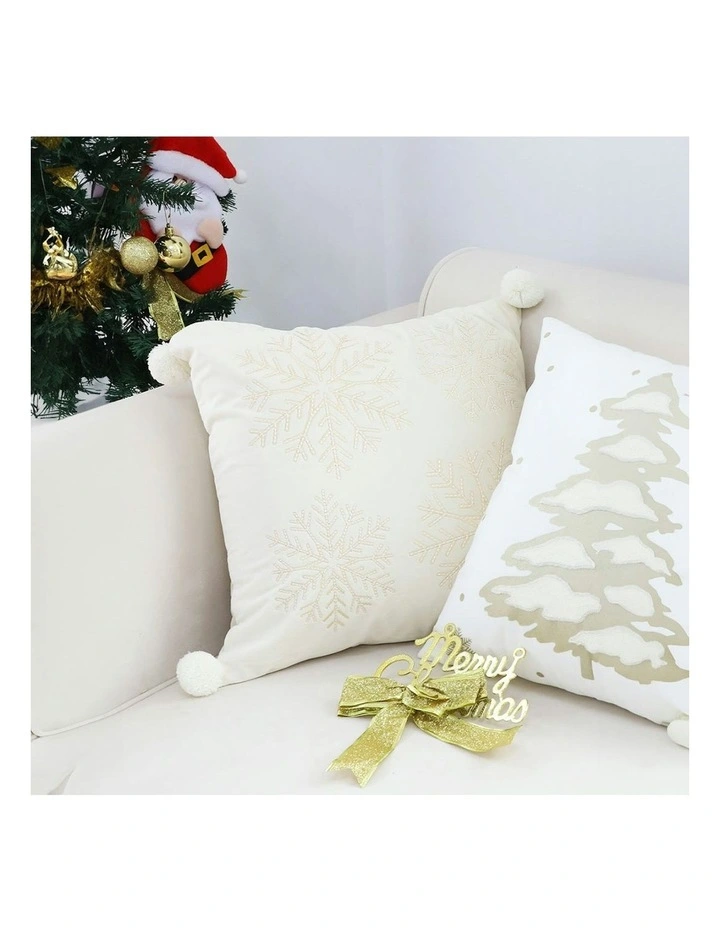 Soft Plush Throw Pillow 45cm x2 in White image 3