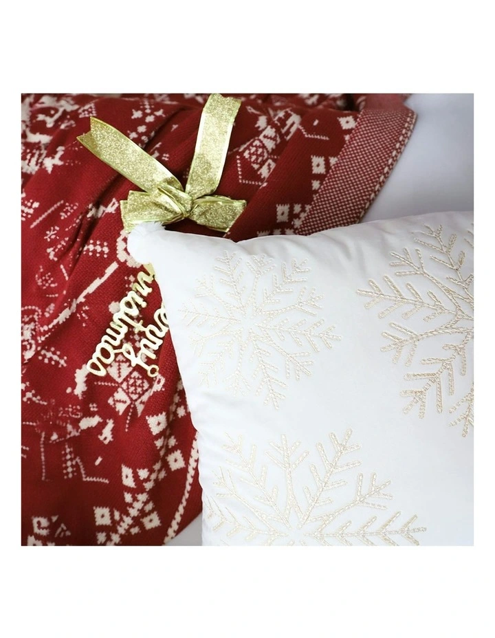 Soft Plush Throw Pillow 45cm x2 in White image 4