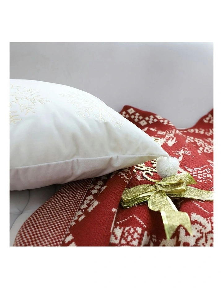 Soft Plush Throw Pillow 45cm x2 in White image 5