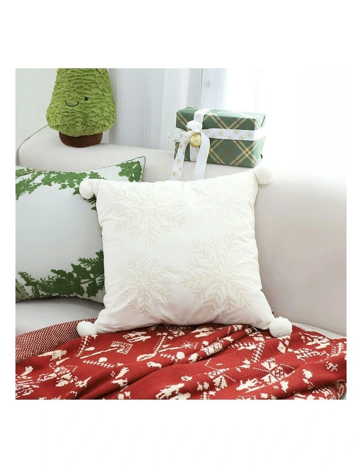 Soft Plush Throw Pillow 45cm x2 in White image 6
