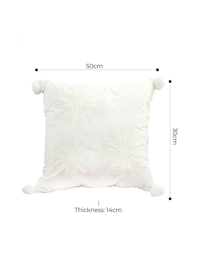 Soft Plush Throw Pillow 45cm x2 in White image 7