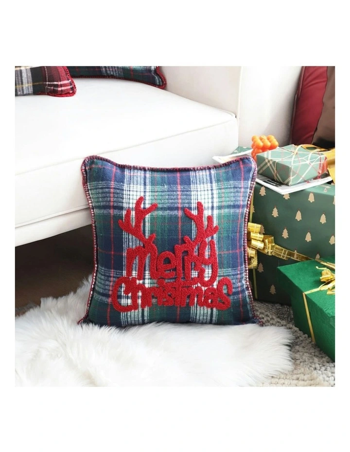 Christmas Plaid Throw Pillow 45cm in Multi image 3