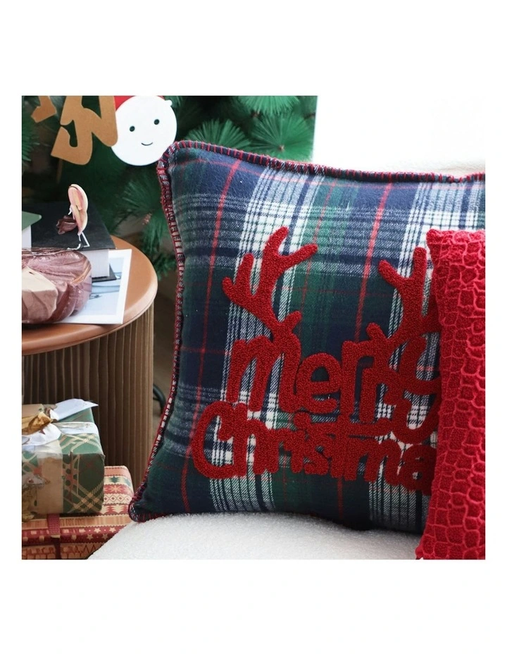 Christmas Plaid Throw Pillow 45cm in Multi image 5