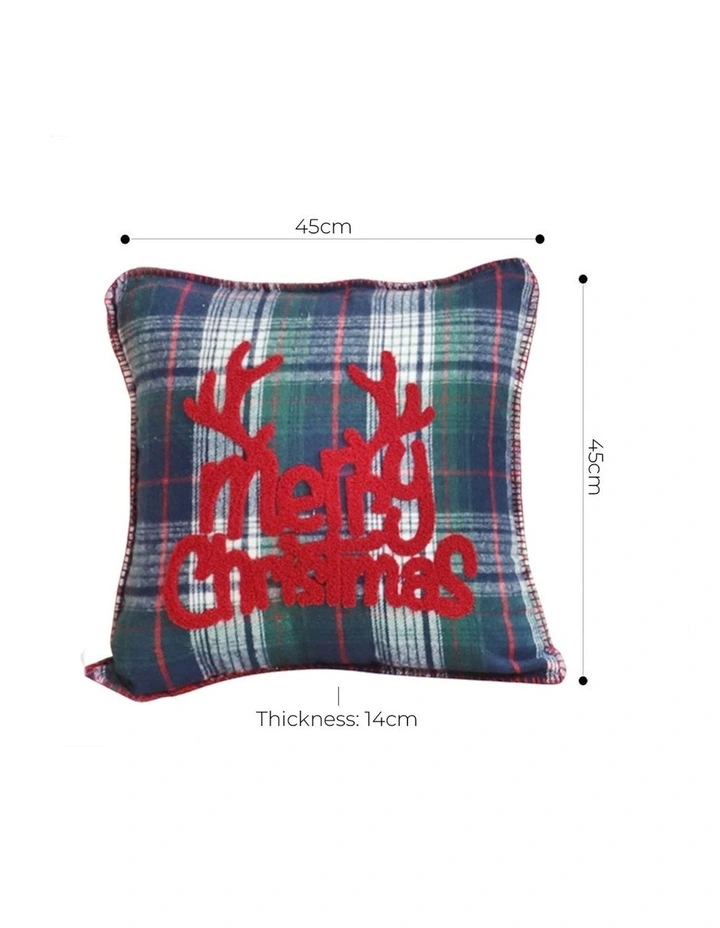 Christmas Plaid Throw Pillow 45cm in Multi image 7