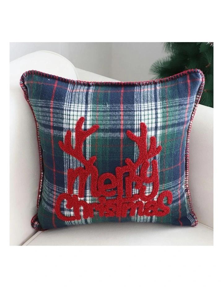 2X Christmas Plaid 45cm Throw Pillow in Multi image 2
