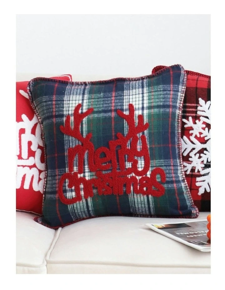 2X Christmas Plaid 45cm Throw Pillow in Multi image 6