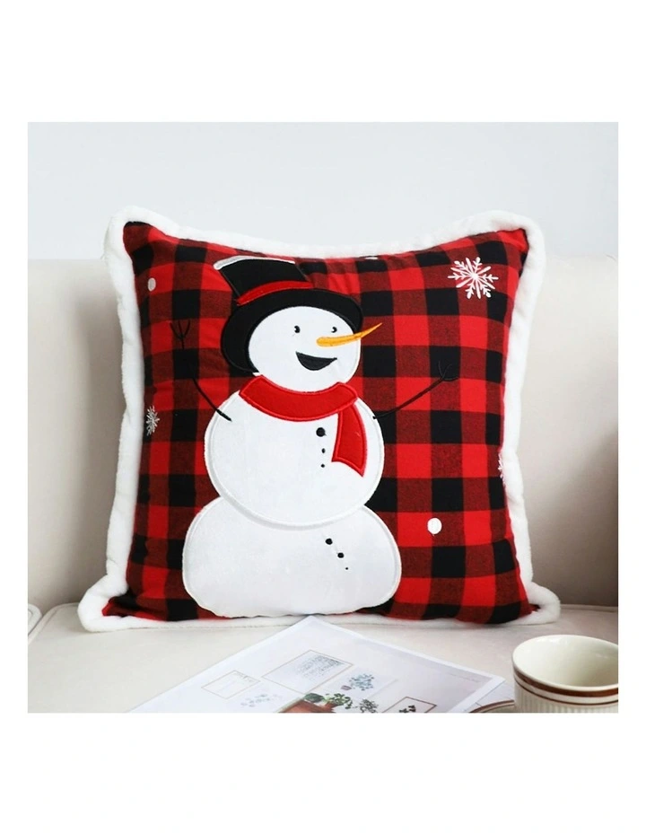 Christmas Snowman Lumbar Cushion Throw Pillow 45cm x2 in Multi image 2