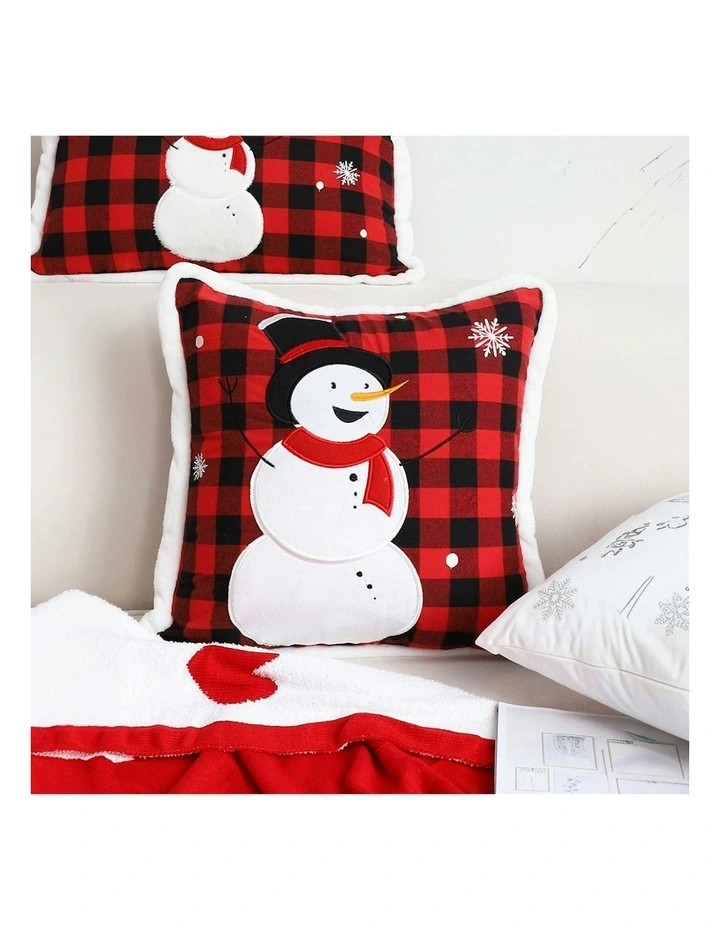 Christmas Snowman Lumbar Cushion Throw Pillow 45cm x2 in Multi image 3