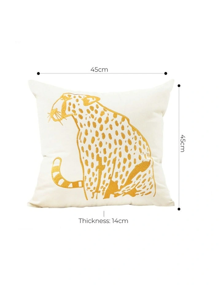 Leopard Design Decorative Square Cushion Throw Pillow 45cm in White image 6