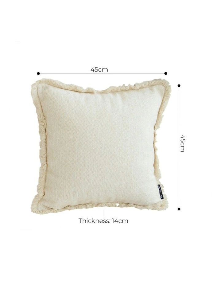 Chenille Textured Throw Pillow 45cm x2 in White image 7