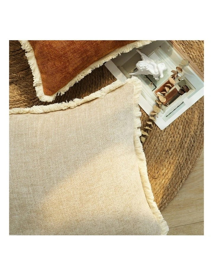 Chenille Textured Throw Pillow 45cm x2 in Brown image 4
