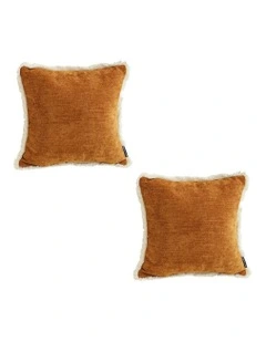 Sunset Chenille Textured Throw Pillow in Orange
