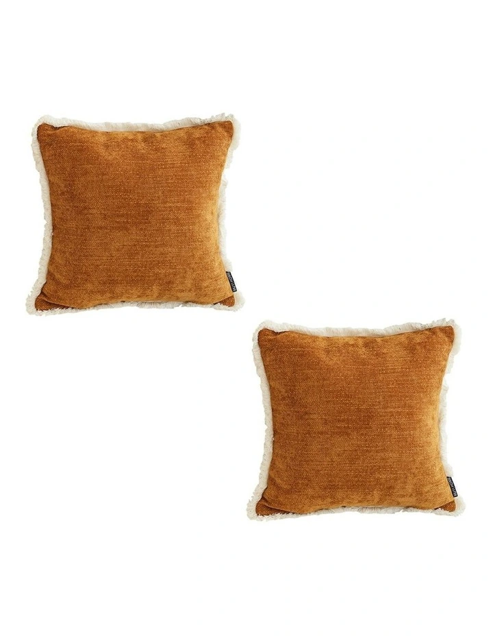 Sunset Chenille Textured Throw Pillow in Orange image 1