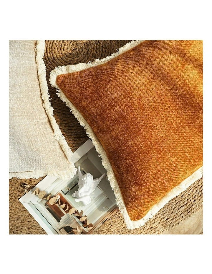 Sunset Chenille Textured Throw Pillow in Orange image 3