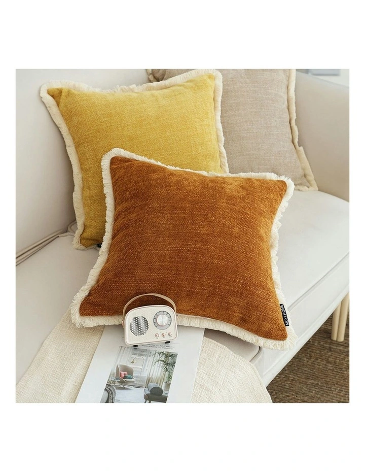 Sunset Chenille Textured Throw Pillow in Orange image 6