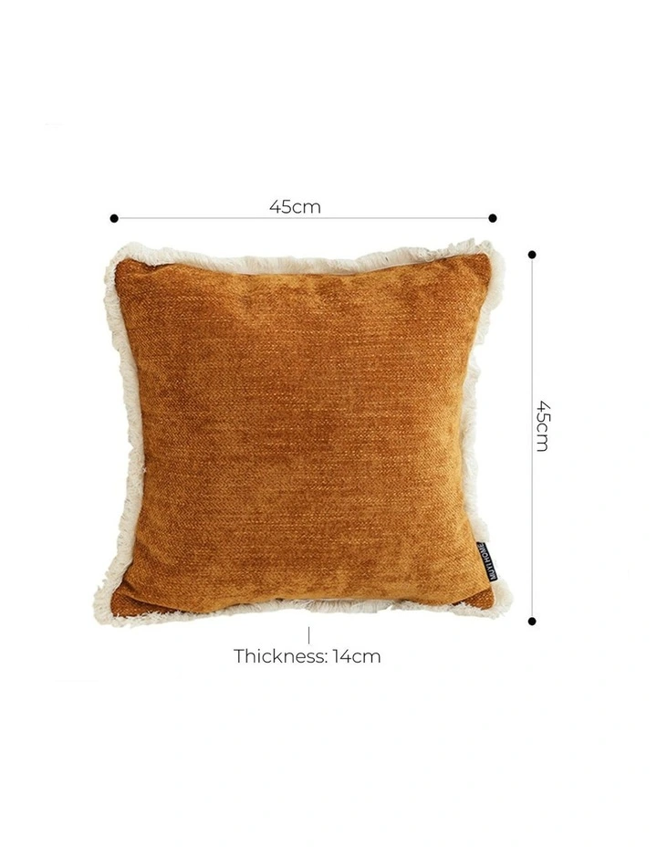 Sunset Chenille Textured Throw Pillow in Orange image 7