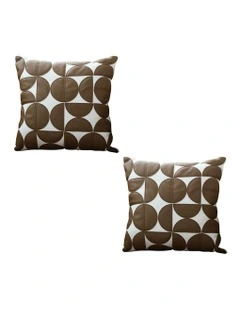 Leather Square Pillow 45cm x2 in Brown