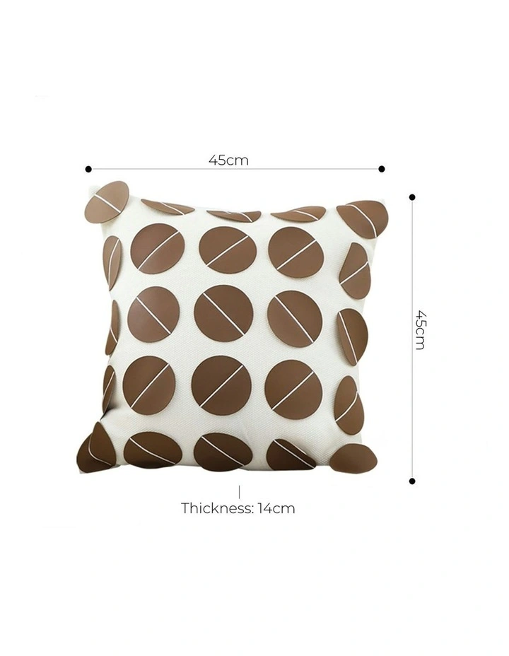 Leather Square Pillow 45cm x2 in Brown image 7