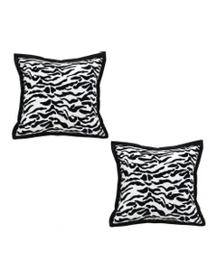 Luxury Cushion Throw Pillow 45cm x2 in Black/White