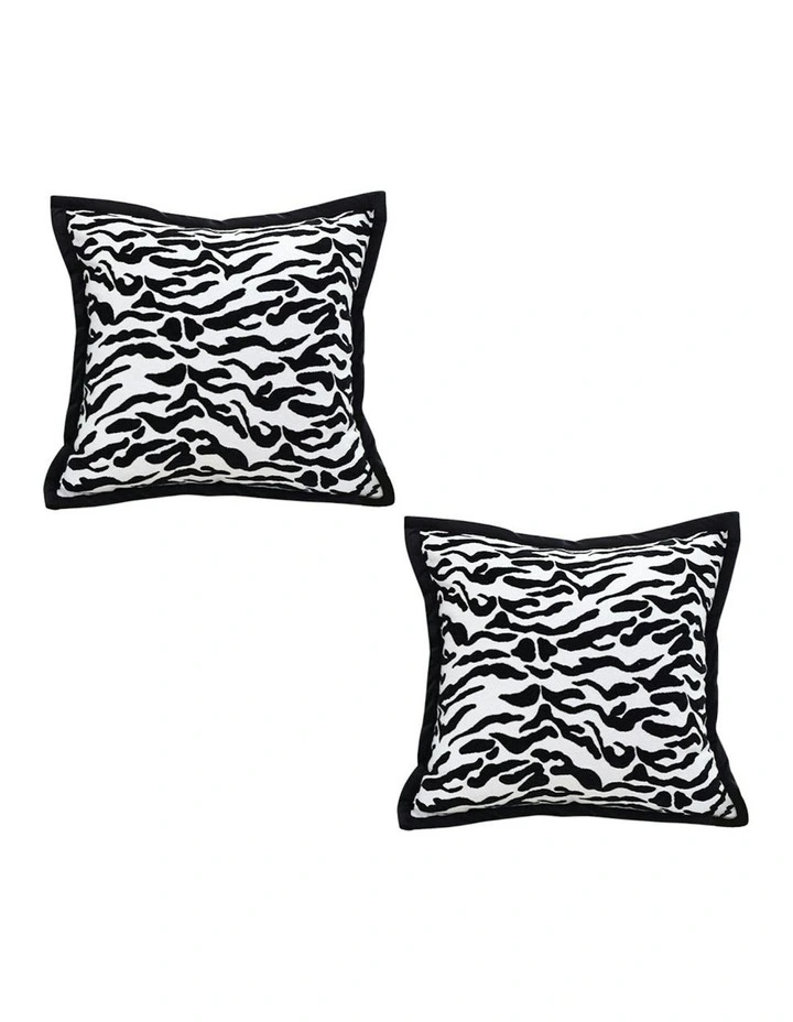 Luxury Cushion Throw Pillow 45cm x2 in Black/White image 1