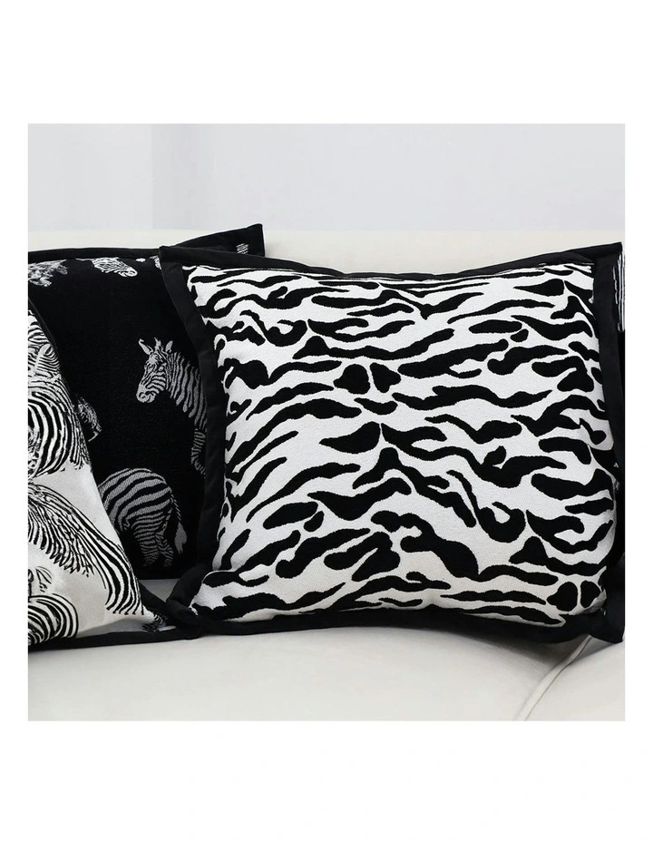 Luxury Cushion Throw Pillow 45cm x2 in Black/White image 6