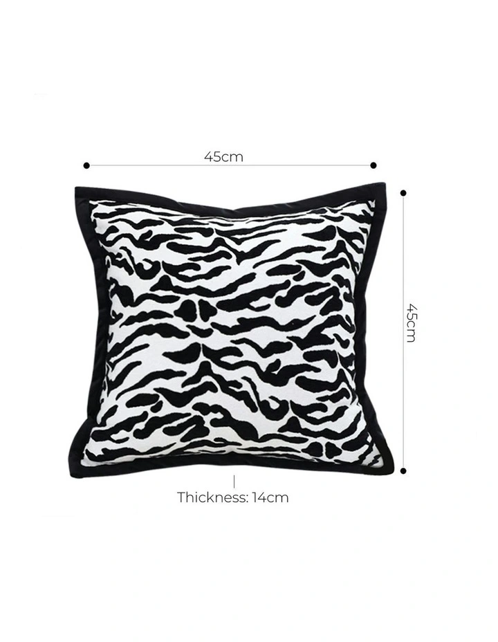Luxury Cushion Throw Pillow 45cm x2 in Black/White image 7