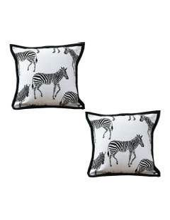 Light  Luxury Zebra Cushion 2x 45cm in Black and White